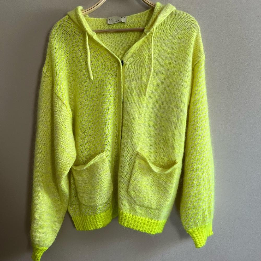 🆕 giu giu Electro Mohair Hoodie Cardigan